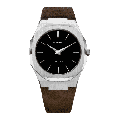 D1 MILANO Ultra Thin Brown Leather Strap