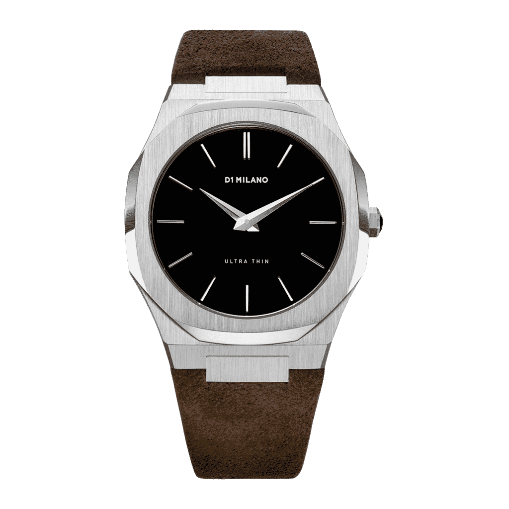 D1 MILANO Ultra Thin Brown Leather Strap