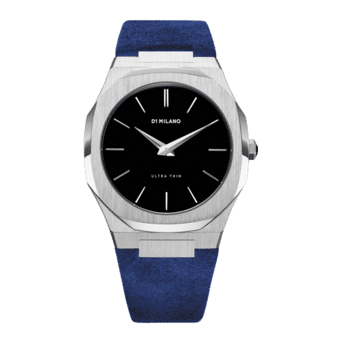 D1 MILANO Ultra Thin Blue Leather Strap