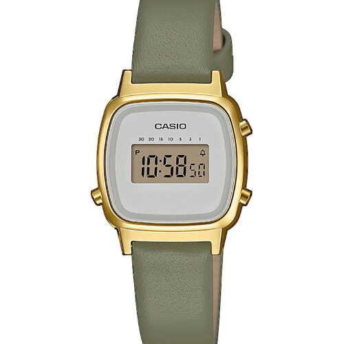 CASIO Vintage Chronograph Khaki Leather Strap