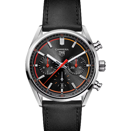 TAG Heuer Carrera Calibre Heuer 2 Automatic Chronograph Black Leather Strap
