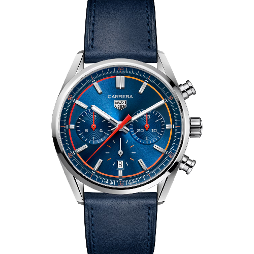 TAG Heuer Carrera Calibre Heuer 2 Automatic Chronograph Blue Leather Strap