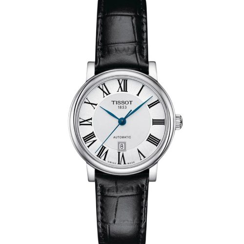 Tissot Carson Premium Automatic lady Black Leather Strap