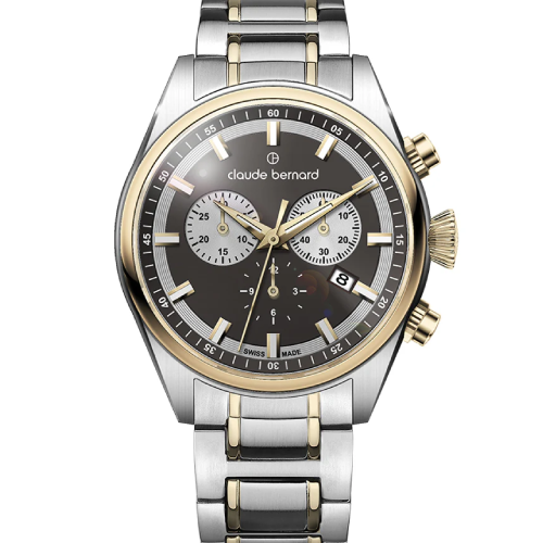 Claude Bernard Proud Heritage Chronograph Two Tone Stainless Steel Bracelet