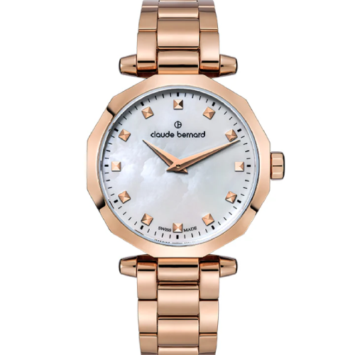 Claude Bernard Dress Code Two-Hands Rose Gold Stainless Steel Bracelet