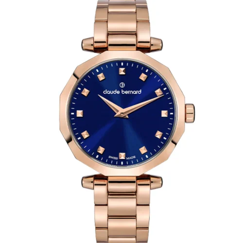 Claude Bernard Dress Code Two-Hands Rose Gold Stainless Steel Bracelet
