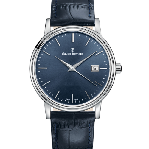 Claude Bernard Classic Date Brown Leather Strap