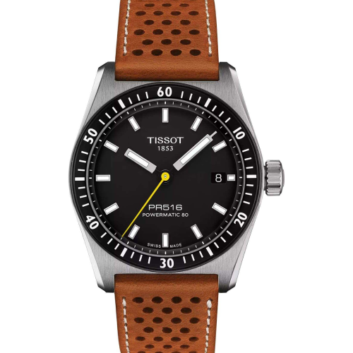 TISSOT T-Sport PR 516 Powermatic 80 Automatic Brown Leather Strap
