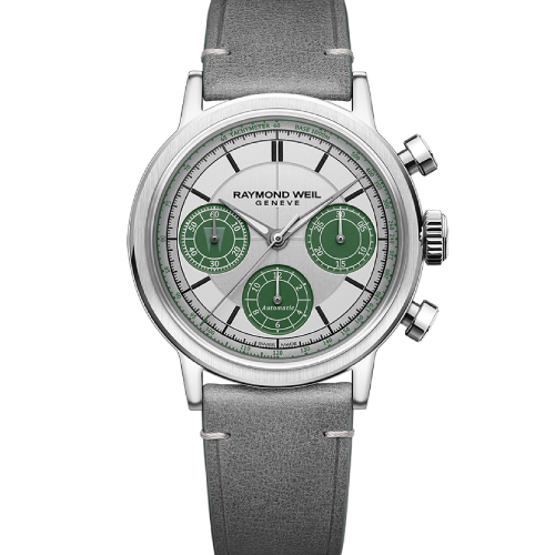 RAYMOND WEIL Millesime Tri-compax Automatic Chronograph Largo Winch Limited Edition Grey Leather Strap