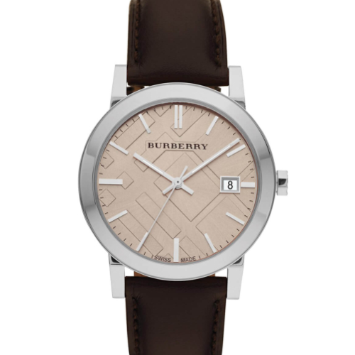 BURBERRY The City Brown Leather Strap