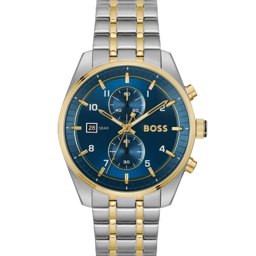 Hugo Boss Skytraveller Chronograph Two Tone Stainless Steel Bracelet