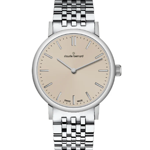 Claude Bernard Slim Line 32 Two-Hands Stainless Steel Bracelet