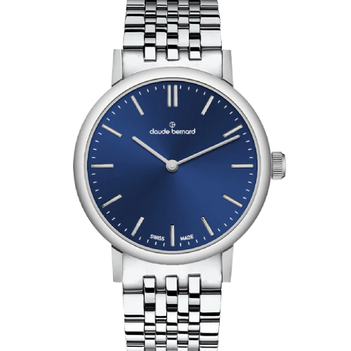 Claude Bernard Slim Line 32 Two-Hands Stainless Steel Bracelet
