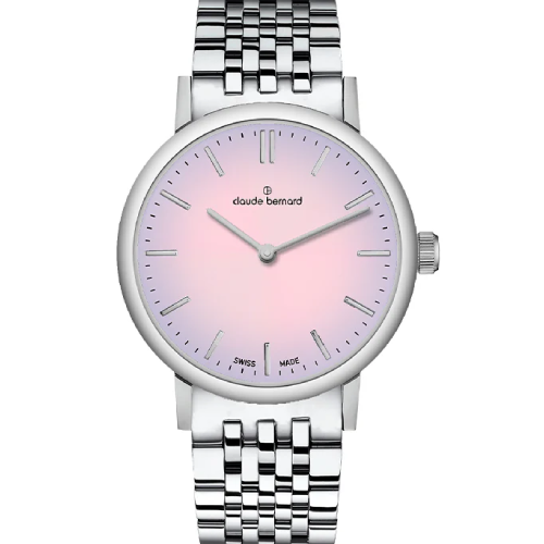 Claude Bernard Slim Line 32 Two-Hands Stainless Steel Bracelet