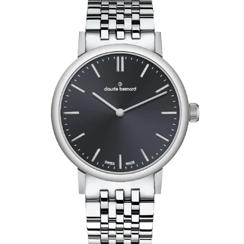 Claude Bernard Slim Line 32 Two-Hands Stainless Steel Bracelet