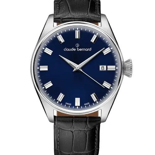 Claude Bernard Proud Heritage Black Leather Strap