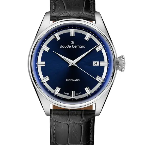 Claude Bernard Proud Heritage Automatic Black Leather Strap