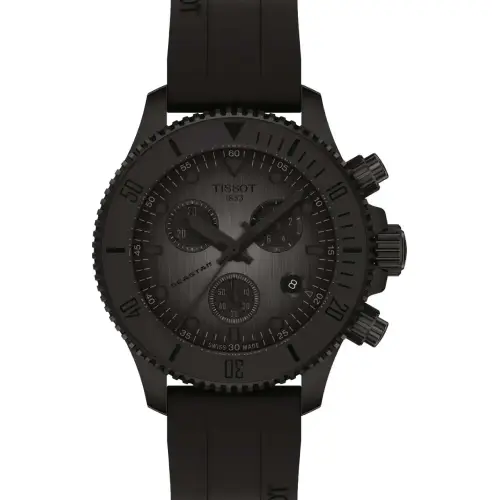 TISSOT Seastar 1000 Chronograph Black Silicone Strap