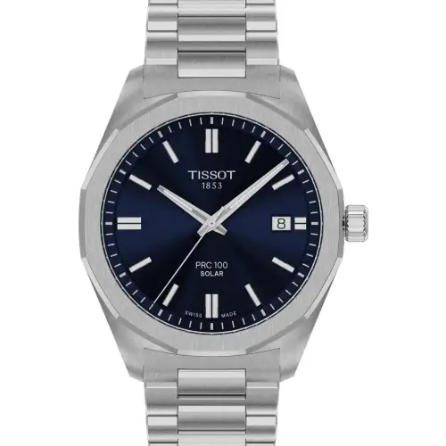 TISSOT T-Classic PRC 100 Solar Silver Stainless Steel Bracelet