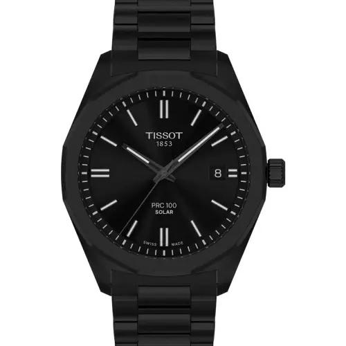 TISSOT T-Classic PRC 100 Solar Black Stainless Steel Bracelet