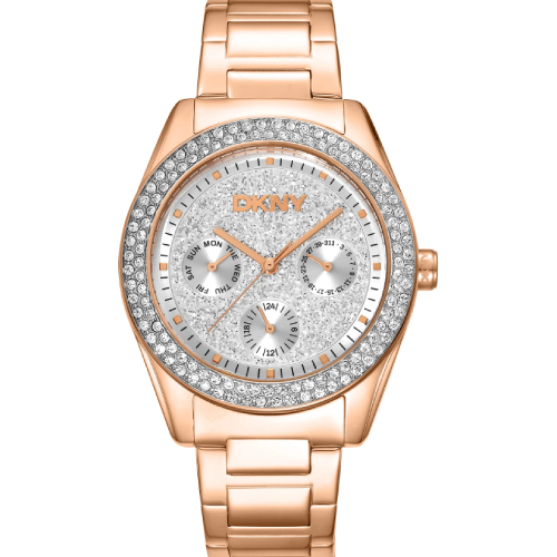 DKNY Chambers Multi Glitz Rose Gold Stainless Steel Bracelet