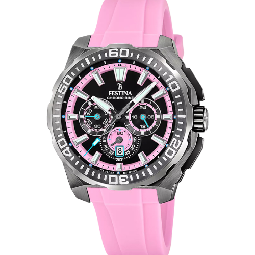 Festina Chrono Bike Diver Pink Rubber Strap
