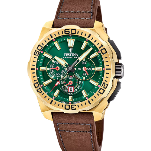 Festina Chrono Bike Diver Brown Leather Strap