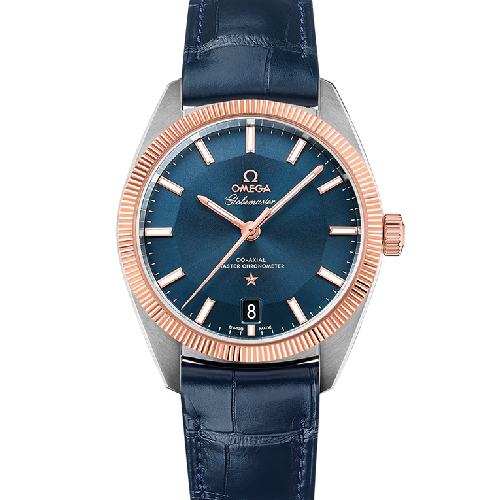 Omega Constellation Globemaster 39 mm Steel Sedna™ Gold on Leather Strap