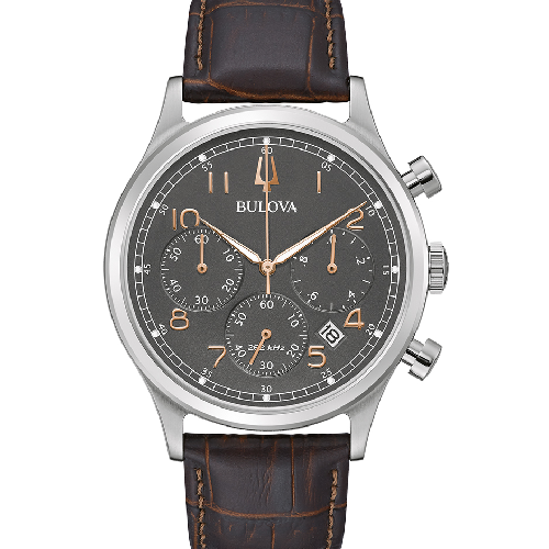 BULOVA Precionist Chronograph Brown Leather Strap