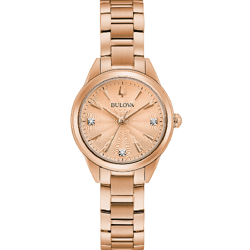 BULOVA Sutton Diamonds Rose Gold Stainless Steel Bracelet