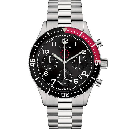 BULOVA Chronograph Marine Star Heritage Silver Stainless Steel Bracelet