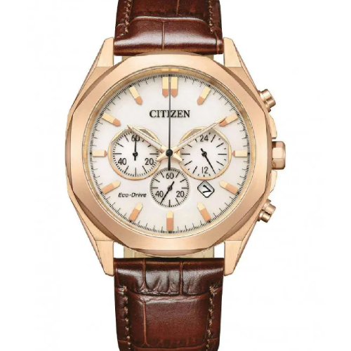 Citizen Eco-Drive Chronograph Brown Leather Strap