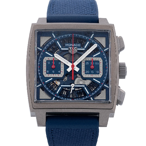 Tag Heuer Monaco Titanium Automatic Chronograph Blue Rubber Strap