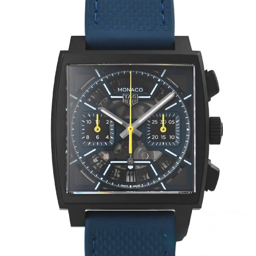 Tag Heuer Monaco Titanium Automatic Chronograph Blue Rubber Strap
