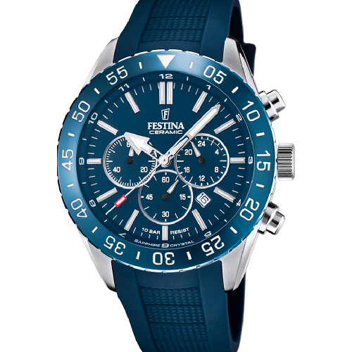 Festina Ceramic Chrono Blue Rubber Strap