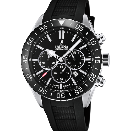 Festina Ceramic Chrono Black Rubber Strap
