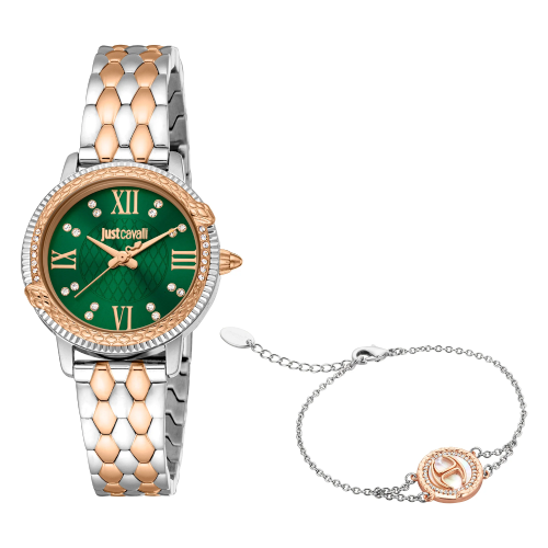 Just Cavalli Viperized Two Tone Stainless Steel Bracelet
