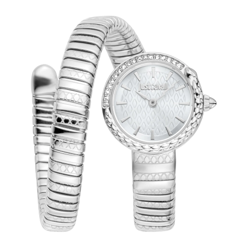 Just Cavalli Cerchio Snake Silver Stainless Steel Bracelet