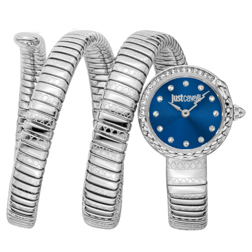 Just Cavalli Enchanting Snake Silver Stainless Steel Bracelet
