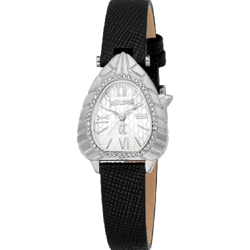 Just Cavalli Perla Black Leather Strap