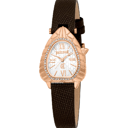 Just Cavalli Perla Brown Leather Strap