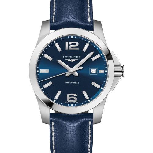 LONGINES Conquest Blue Leather Strap