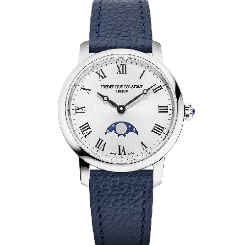 FREDERIQUE CONSTANT Classics Slimline Ladies Moonphase Blue Leather Strap
