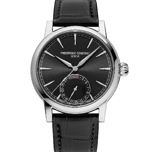 FREDERIQUE CONSTANT Manufacture Classic Date Black Leather Strap
