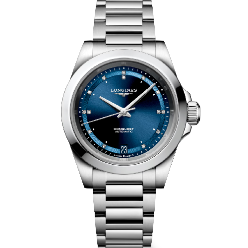 Longines Conquest Automatic Silver Stainless Steel Bracelet 34 mm