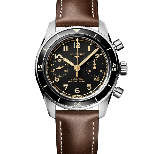 Longines Spirit Pilot Flyback Chronograph Brown Leather Strap 39.5 mm
