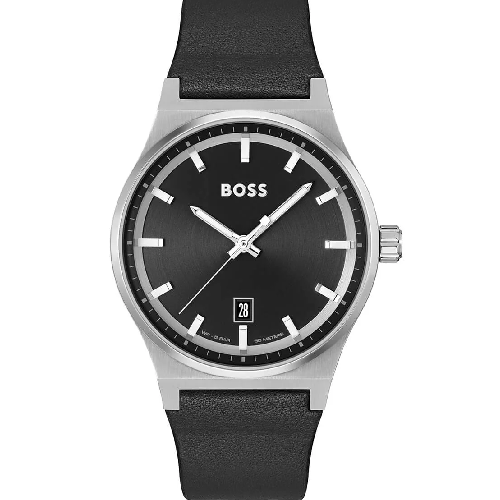 Hugo Boss Candor Black Leather Strap