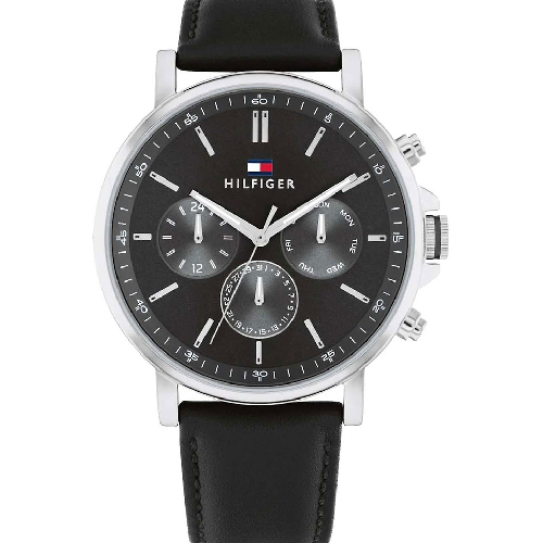 Tommy Hilfiger Tyson Black Leather Strap