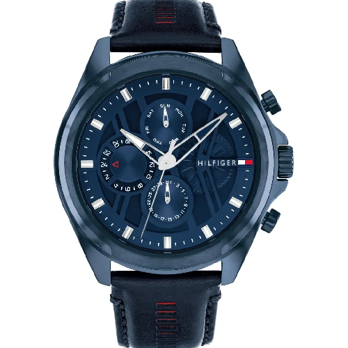 Tommy Hilfiger Jax Multifunction Blue Leather Strap
