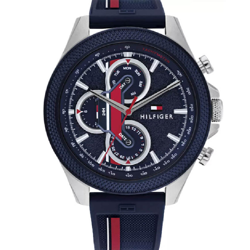 Tommy Hilfiger Clark Multifunction Blue Rubber Strap